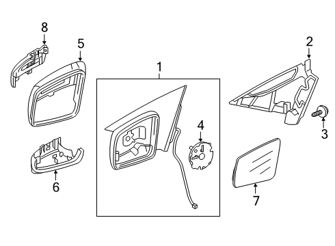 Mirror Assembly Seal Diagram for 117-811-04-98