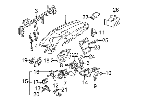 Instrument Panel Diagram for 209-680-02-87-9C52