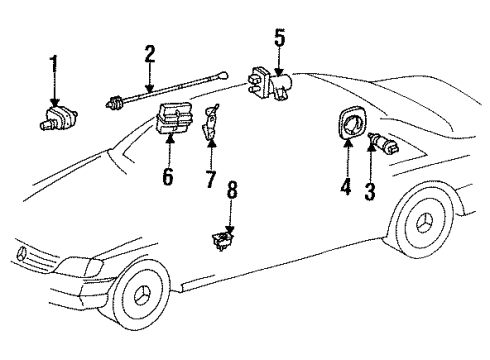 1997 Mercedes-Benz S500 Front Seat Components Diagram