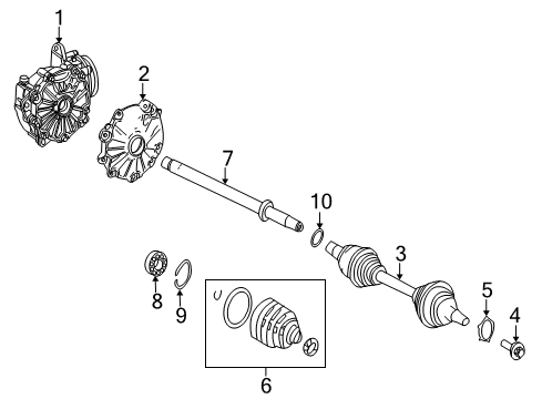 2014 Mercedes-Benz C350 Carrier & Front Axles Diagram 1