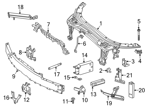 2020 Mercedes-Benz C63 AMG S Radiator Support Diagram 1