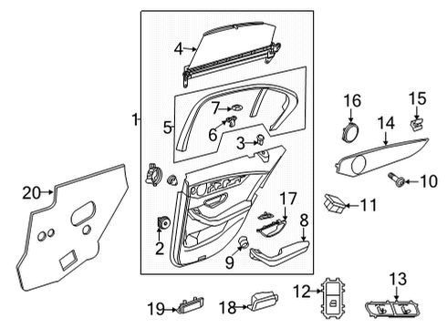 2020 Mercedes-Benz GLC300 Interior Trim - Rear Door