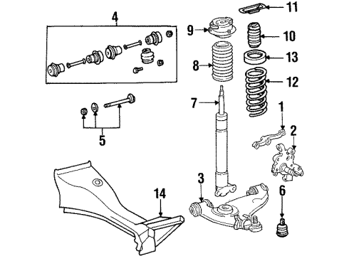 1993 Mercedes-Benz 300D Front Suspension, Control Arm, Stabilizer Bar Diagram 2