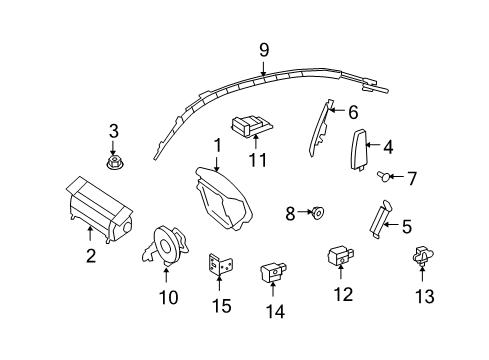 2012 Mercedes-Benz S550 Air Bag Components Diagram