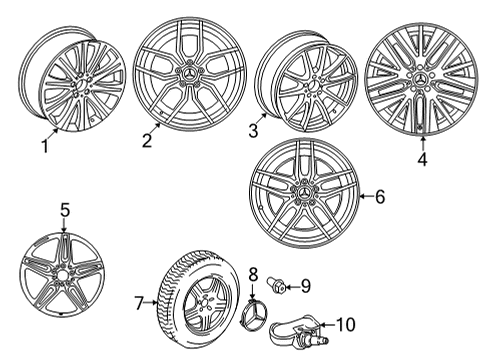 2022 Mercedes-Benz E450 Wheels Diagram 3