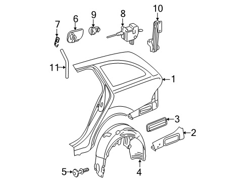 2006 Mercedes-Benz E500 Quarter Panel & Components