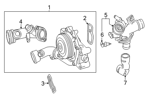 2013 Mercedes-Benz GLK250 Water Pump Diagram