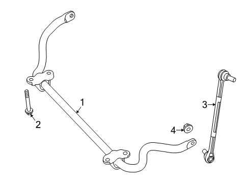 2019 Mercedes-Benz GLC63 AMG Stabilizer Bar & Components - Front Diagram 1