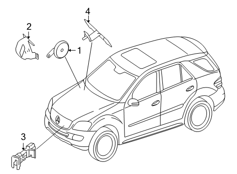 2010 Mercedes-Benz ML450 Anti-Theft Components Diagram