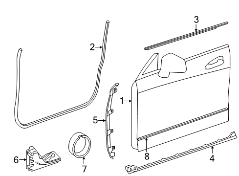 2016 Mercedes-Benz CLS63 AMG S Front Door, Body Diagram