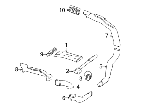 2012 Mercedes-Benz R350 Ducts Diagram 2