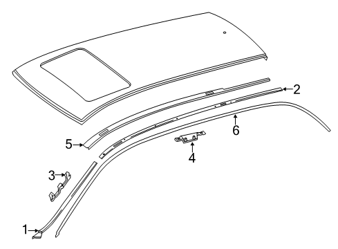 Drip Molding Diagram for 212-690-11-62-9988