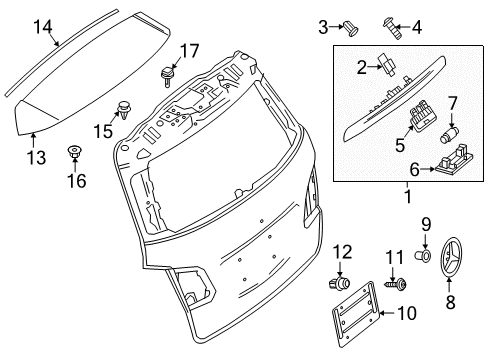 2015 Mercedes-Benz B Electric Drive Exterior Trim - Lift Gate