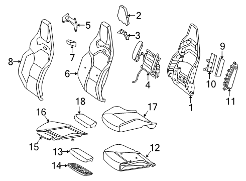 2019 Mercedes-Benz E300 Driver Seat Components Diagram 1