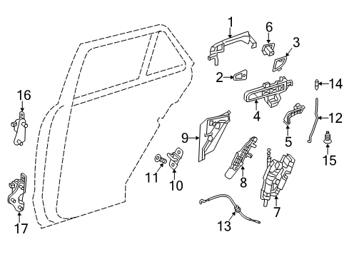 2015 Mercedes-Benz ML350 Rear Door Diagram 4