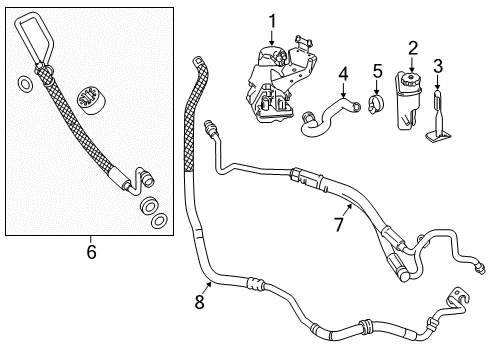 Power Steering Pressure Hose Diagram for 221-466-37-81