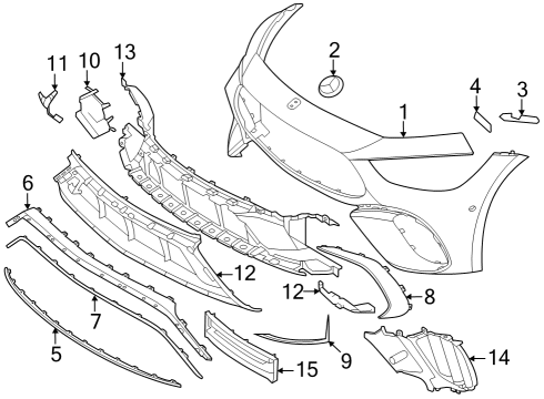 2023 Mercedes-Benz AMG GT 63 S Bumper & Components - Front Diagram 1