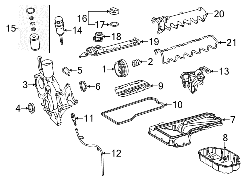 2014 Mercedes-Benz CL65 AMG Engine Parts & Mounts, Timing, Lubrication System Diagram 1