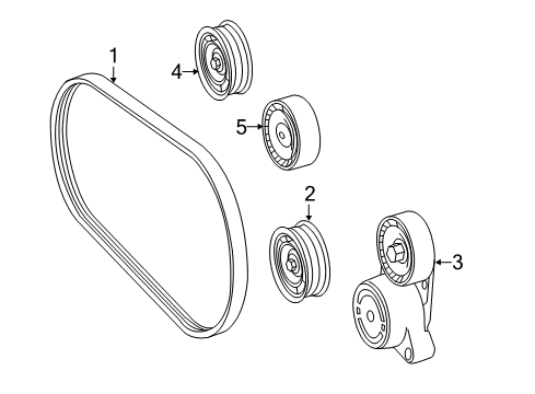 2013 Mercedes-Benz S550 Belts & Pulleys, Maintenance Diagram