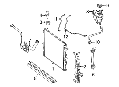 2021 Mercedes-Benz S560 Radiator & Components Diagram 2