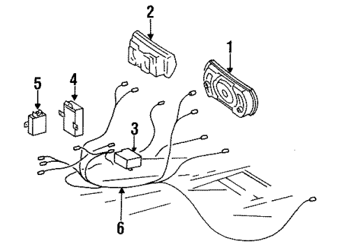 1989 Mercedes-Benz 300TE Air Bag Components Diagram