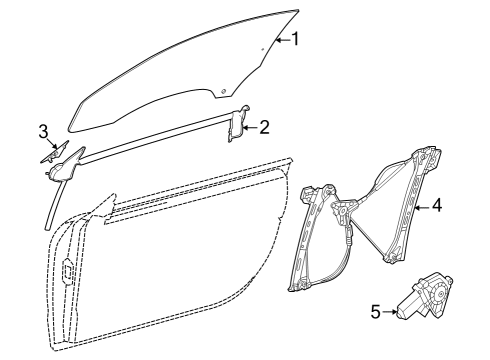 Door Glass Diagram for 232-725-03-00