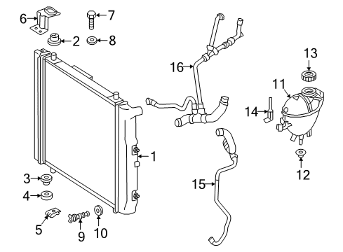 2016 Mercedes-Benz G63 AMG Radiator & Components Diagram 1