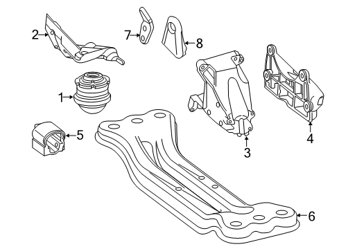 2020 Mercedes-Benz SLC43 AMG Engine & Trans Mounting Diagram