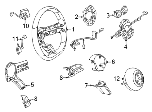 2022 Mercedes-Benz EQS 450+ Steering Wheel & Trim Diagram 1