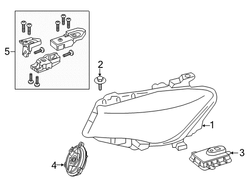 2019 Mercedes-Benz CLA250 Headlamps, Headlamp Washers/Wipers Diagram 2