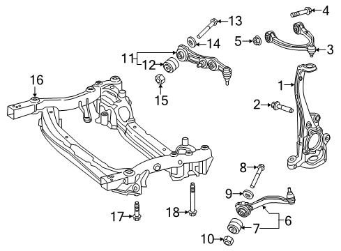 2019 Mercedes-Benz E300 Front Suspension, Control Arm Diagram 1