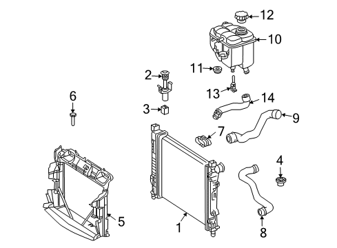 2003 Mercedes-Benz CLK320 Radiator & Components Diagram 2