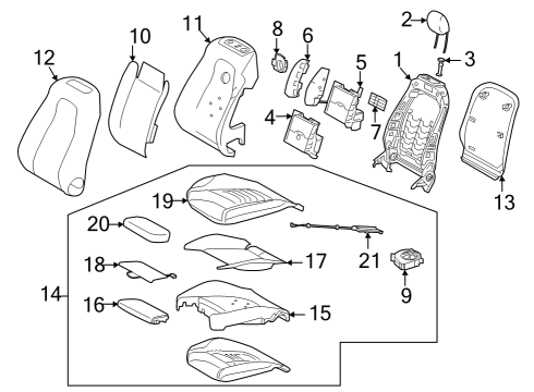 Cushion Assembly Diagram for 177-910-38-03-9E43