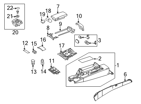 2013 Mercedes-Benz CL550 Center Console Diagram