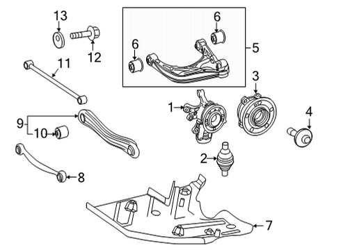 2021 Mercedes-Benz GLS580 Rear Suspension, Lower Control Arm, Ride Control, Stabilizer Bar, Suspension Components