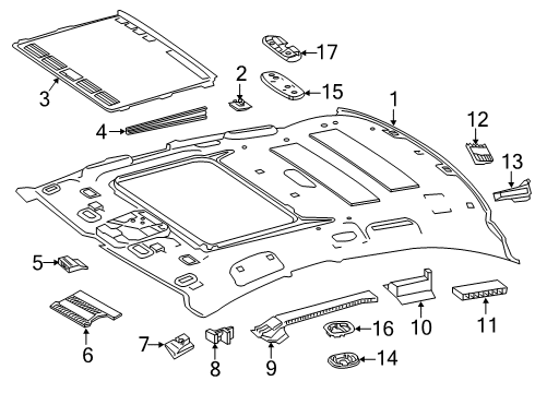 2019 Mercedes-Benz CLS53 AMG Interior Trim - Roof Diagram 2