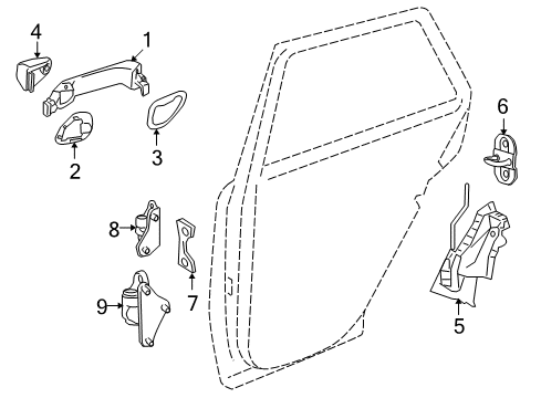 2010 Mercedes-Benz ML450 Rear Door - Lock & Hardware