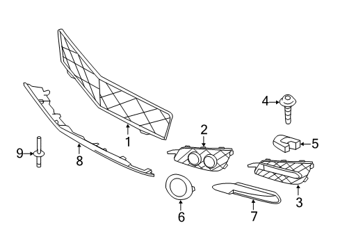 2012 Mercedes-Benz R350 Front Bumper Diagram 2