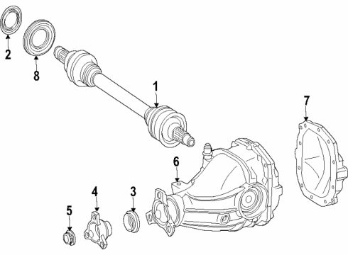 2020 Mercedes-Benz GLC350e Rear Axle Shafts & Differential Diagram