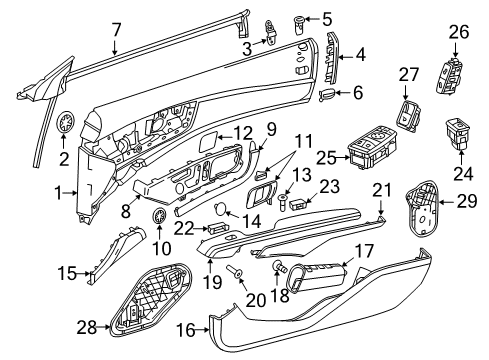 2018 Mercedes-Benz SL550 Interior Trim - Door Diagram