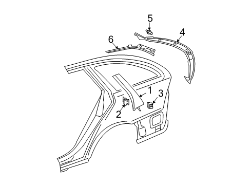 Rear Pillar Trim Diagram for 203-690-26-25-7E63