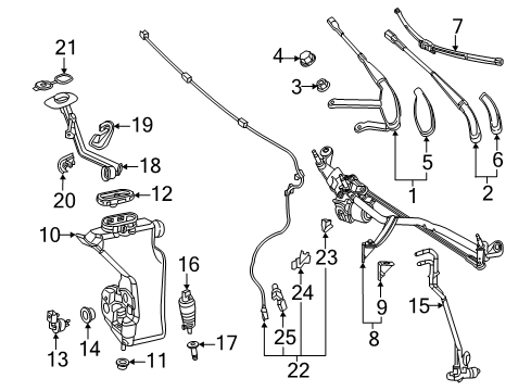 2019 Mercedes-Benz CLS450 Wiper & Washer Components, Body Diagram