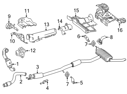 2018 Mercedes-Benz CLA45 AMG Exhaust Components Diagram