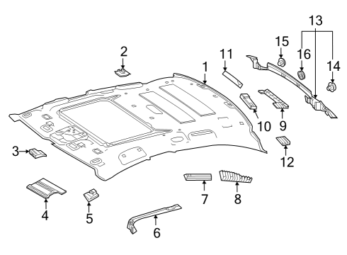 2020 Mercedes-Benz AMG GT 63 S Interior Trim - Roof Diagram 1