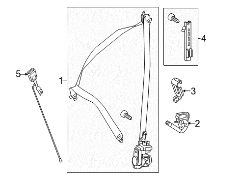 Lap & Shoulder Belt Diagram for 166-860-29-86-28-7F03