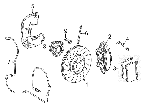 2015 Mercedes-Benz S65 AMG Front Brakes Diagram 1