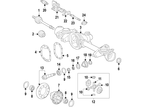 2014 Mercedes-Benz G550 Front Axle Shafts & Differential Diagram