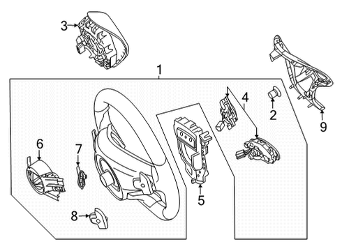 2022 Mercedes-Benz E450 Steering Column & Wheel, Steering Gear & Linkage Diagram 7