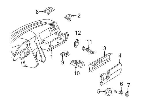 Glove Box Clip Diagram for 202-689-00-32