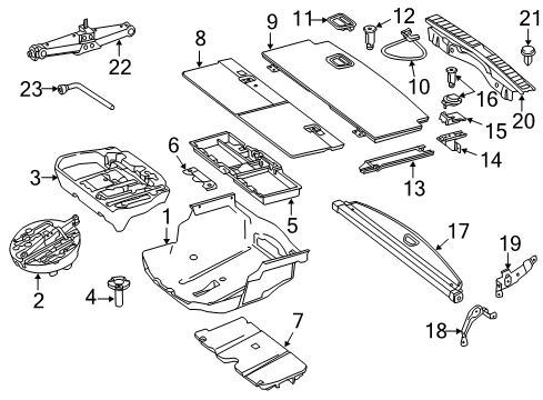 2014 Mercedes-Benz GL450 Interior Trim - Rear Body Diagram 1